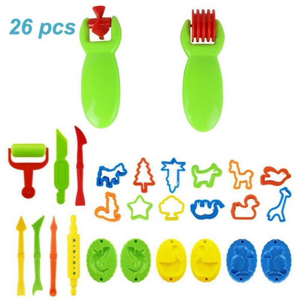 26pcs Fun Kid Play Doh Tool Set Dough Mould Mold Toy Cutter Modelling Craft Gift