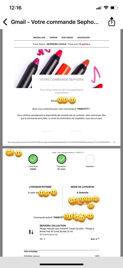 Hàng Pháp - Bill sephora ảnh cuối - Son Kem Sephora cream lip stain 25 Coral sunset | BigBuy360 - bigbuy360.vn