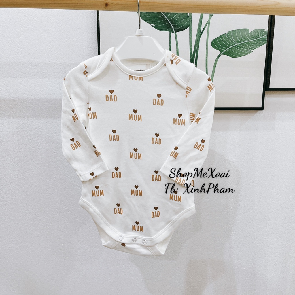 [Chọn mẫu][Size 50cm] Bodysuit dài tay cho bé size từ 2,5-3,5kg