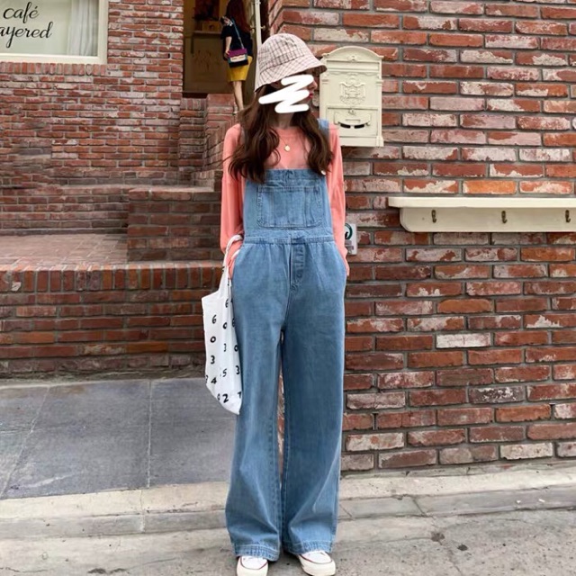 ( Sẵn)Yếm quần jeans ống rôngh ulzzang- hàng order, có ảnh thật ở cuối | BigBuy360 - bigbuy360.vn