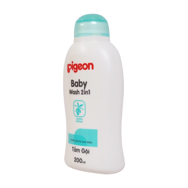Tắm gội pigeon 200ml (2in1) xanh,vàng