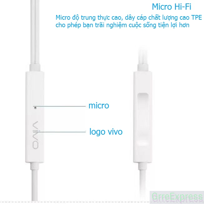 tai nghe vivo ban đầu chính hãng X23 X21 NEX X20 X9s cáp tai nghe in-ear phổ thông nguyên bản chính hãng