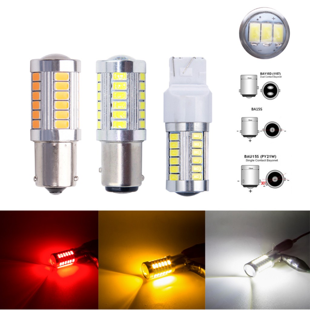 Đèn LED phanh xe hơi LYMOYO T20 P21 / 5W BAY15D 1157 1156 ba15s 7443 5630 33SMD