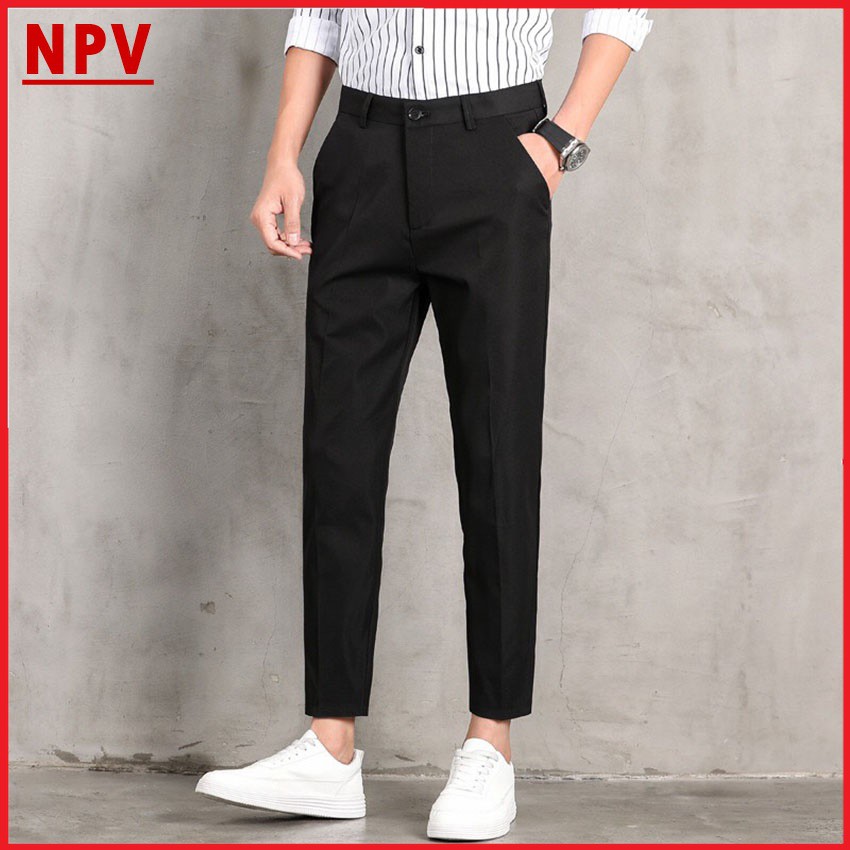 Quần âu nam ống côn NPV vải lụa co giãn,quần tây nam không nhăn, không xù, trẻ trung | BigBuy360 - bigbuy360.vn