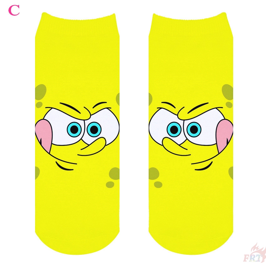 ✨ Ready Stock ✨  ❀Spongebob Squarepants Tất❀ Harajuku Smile Cotton Ankle Socks