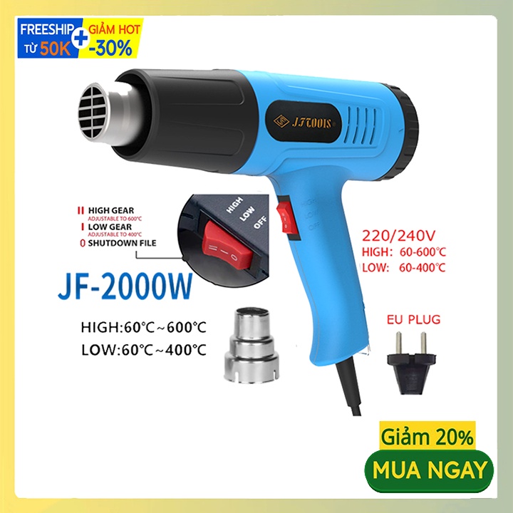 Máy khò nhiệt màng co thổi hơi nóng công suất lớn 2000W JFTOOIS