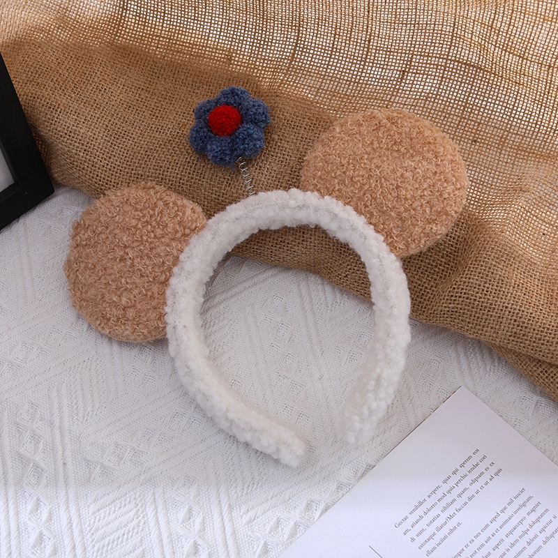 Băng Đô Rửa Mặt Trang Điểm Bằng Vải Bông Họa Tiết Hoa Mickey Dễ Thương Phong Cách Hàn Quốc Dành Cho Người Lớn