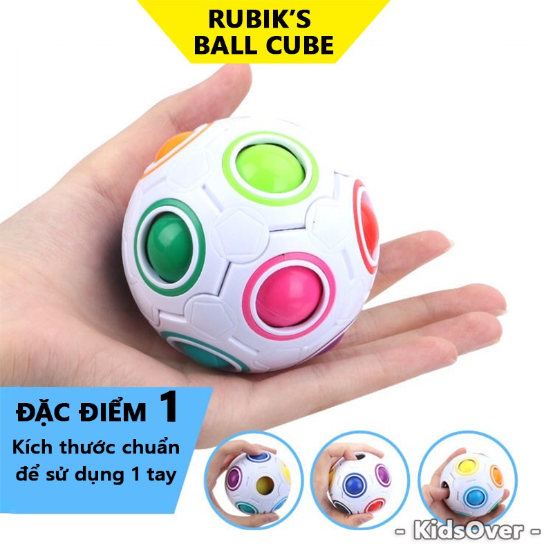 Rubik's Ball Cube Cầu Vồng, Rubik tròn đồ chơi trí tuệ, quà tặng cho bé - KidsOver