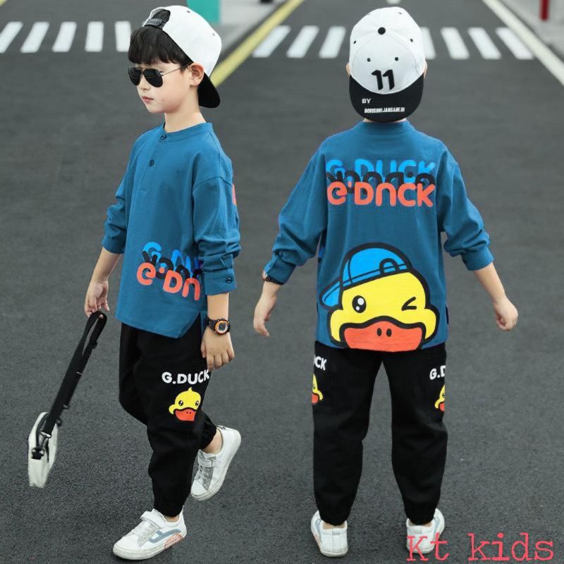 [Chính hãng Kt.Kids 10-45kg] Set bộ thu đông G.DUCK áo CỔ TRỤ + QUẦN DÀI TÚI HỘP sành điệu, chất  lừ cho Boy