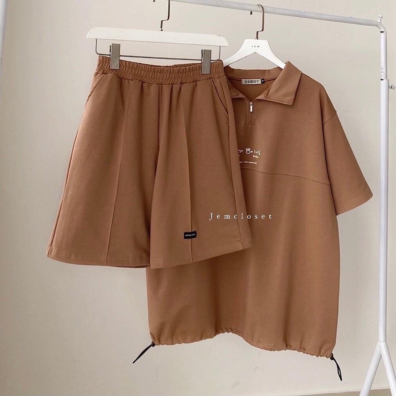 SET Quần và Áo POLO khoá cổ Chất cotton unisex (hàng có sẵn) | BigBuy360 - bigbuy360.vn