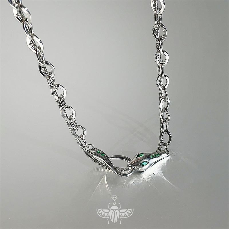 Vòng cổ Hai Lớp Mặt Hình Rắn Sang Trọng Thời Trang Cho Nữ