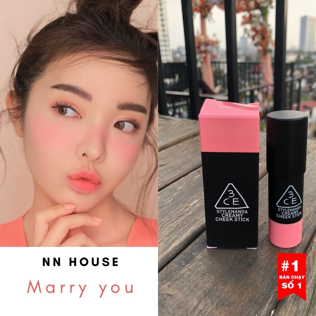 Phấn má hồng 3CE creamy cheek stick phấn má dạng kem - 3CE phấn má hồng dạng kem thỏi - NN HOUSE