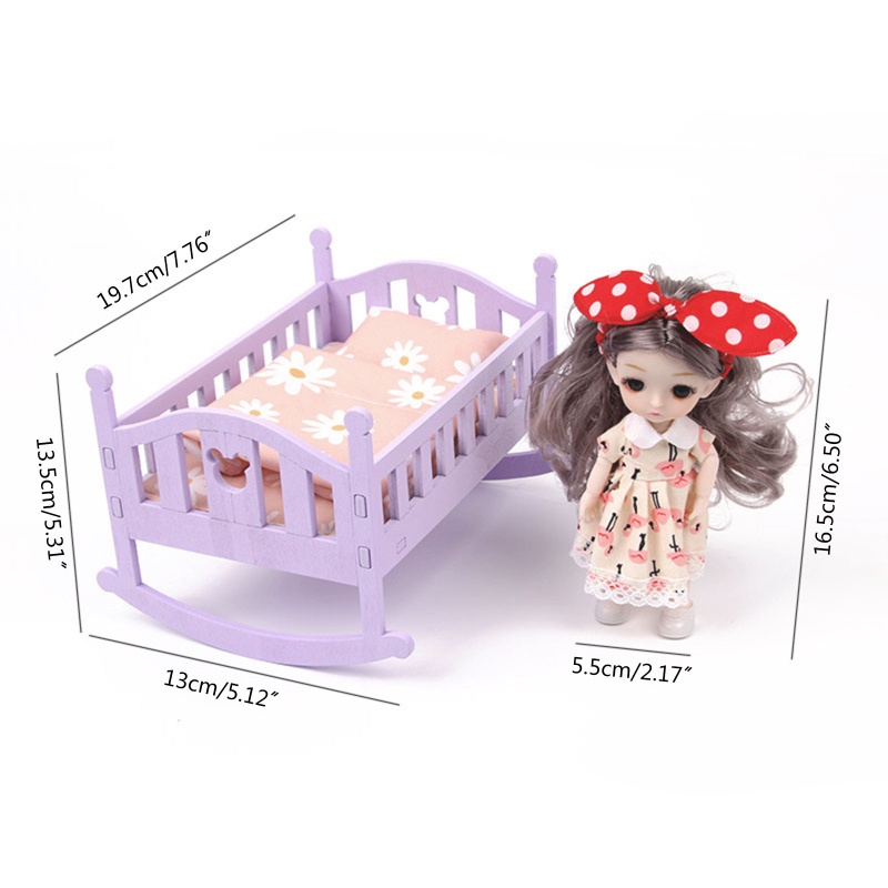 Giường Lắc Đồ Chơi Di Động Trang Trí Cho Nhà Búp Bê