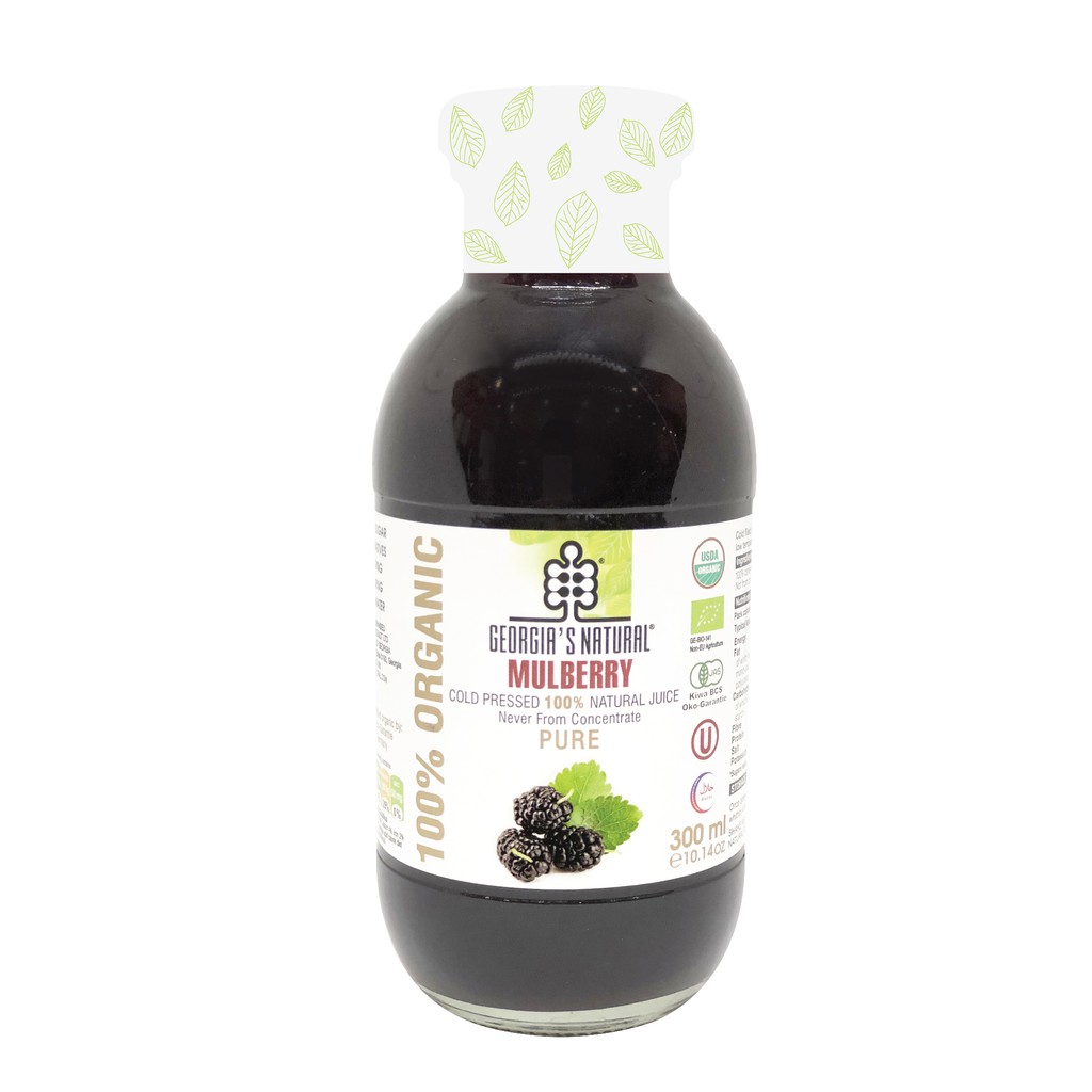 Nước Ép 100% Hữu Cơ Dâu Tằm Mulberry Georgia's Natural - ORGANIC Pure Mulberry Juice - 300ml &amp; 750ml