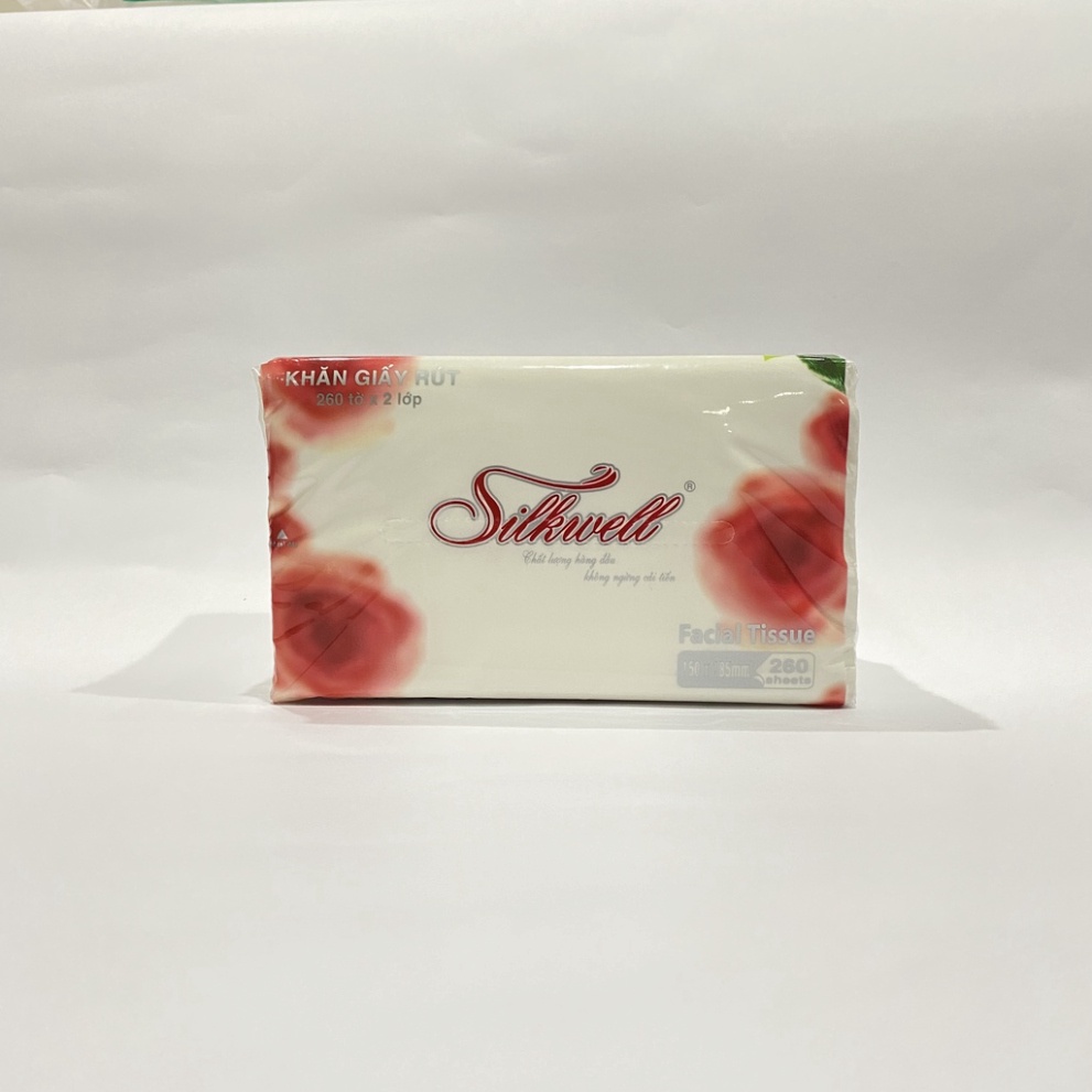 Combo Sốc 30 Giấy ăn Silkwell hoa hồng 260 tờ khổ 150, khăn giấy rút lụa siêu mềm mịn Chính hãng