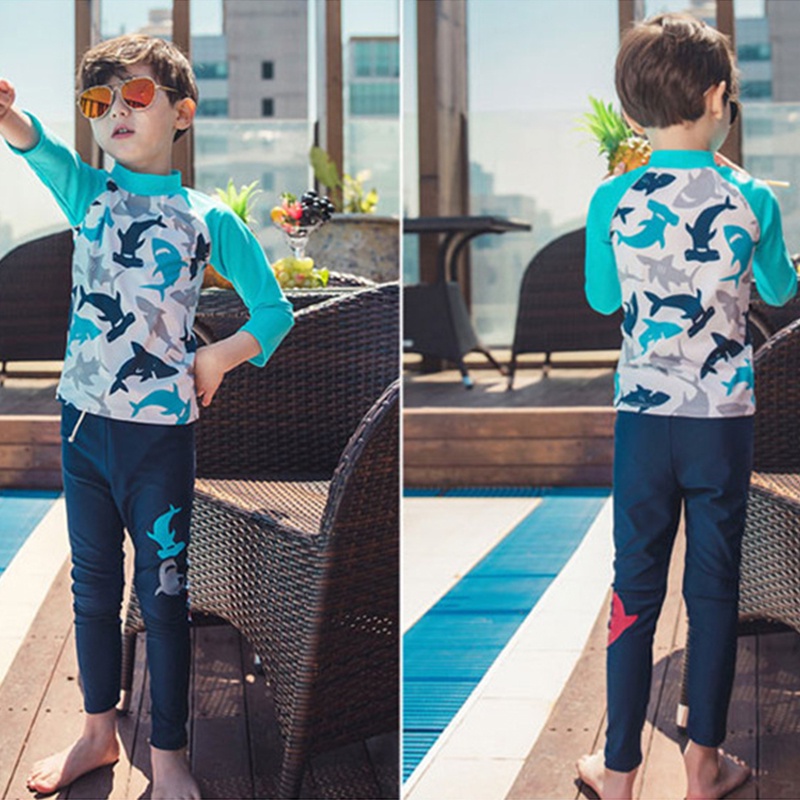 Bộ Đồ Bơi Hai Mảnh Co Giãn Khô Nhanh Dành Cho Bé Trai Gái