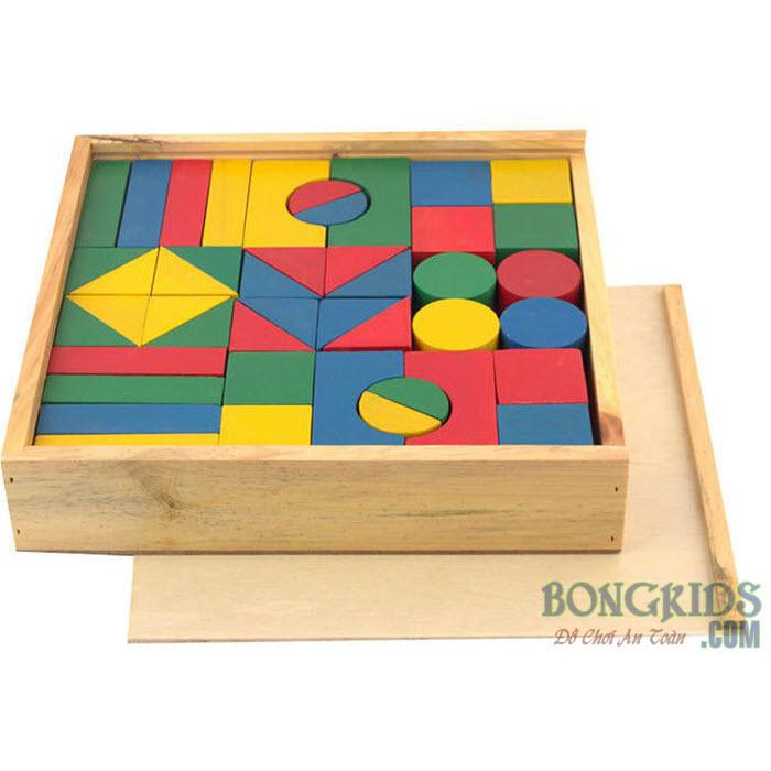 Bộ xếp hình xây dựng bằng gỗ 44 chi tiết