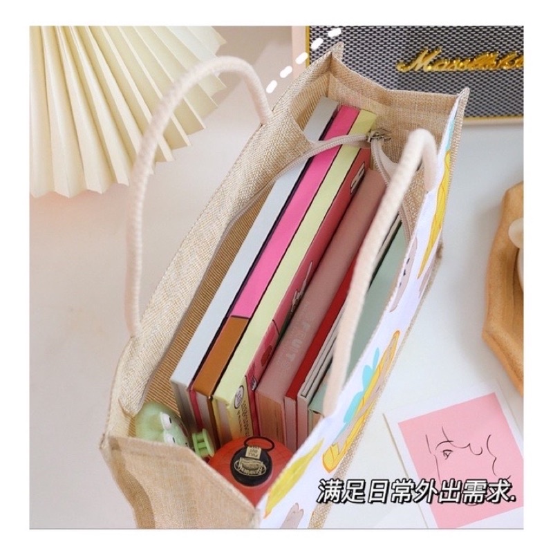 PVN46523 Túi cói hình chú bò sữa đáng iu Giá Rẻ