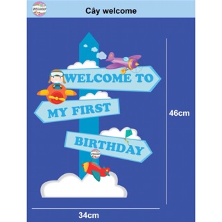 Standee  cây Wellcome chủ đề máy bay
