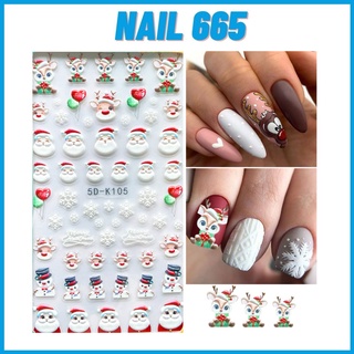 Sticker Noenl dán móng tay , Sticker nail lụa noel 5D cao cấp