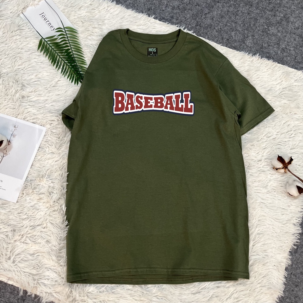 Áo thun HOS Baseball MP03 - form rộng unisex, vải 100% thun cotton đẹp, thoáng mát