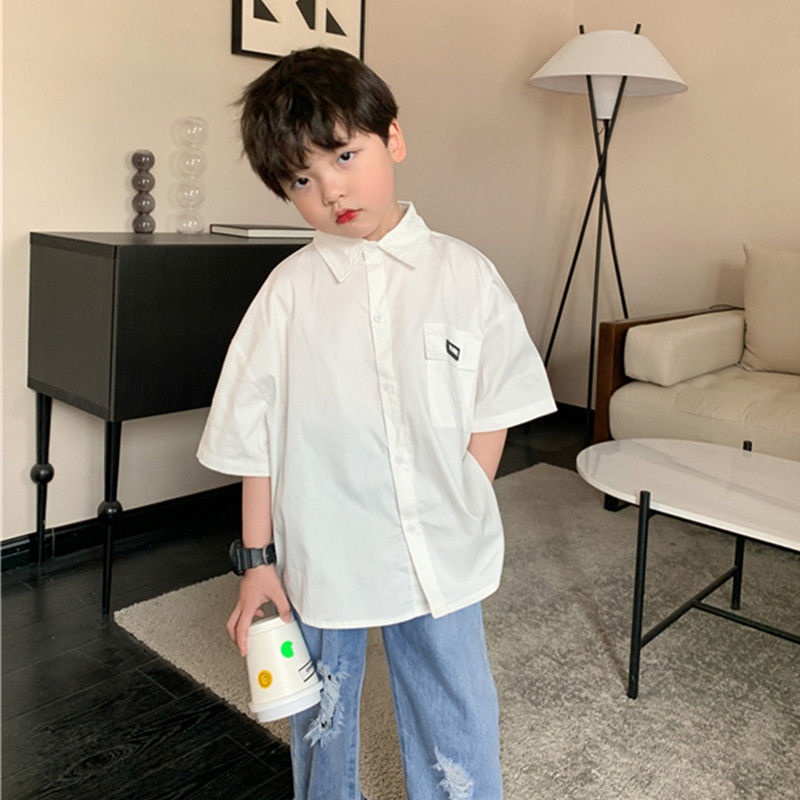 Áo sơ mi bé trai cá tính thời trang mùa hè Hàn Quốc 2021