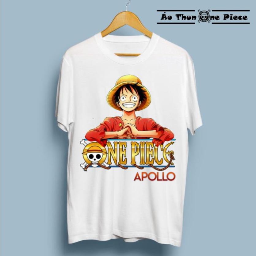 ⚡️FREESHIP⚡️Áo Thun In Hình Luffy One Piece kèm Logo áo trắng Giá Rẻ "Cực Ngầu" - Áo Thun One Piece