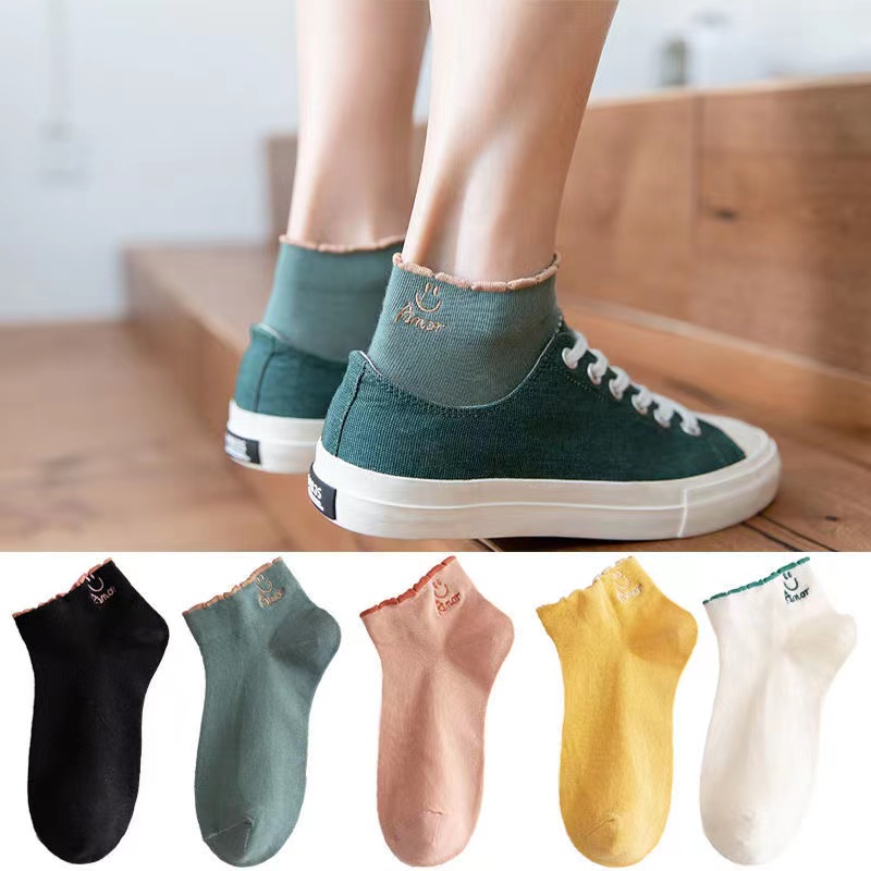 Tất thể thao cổ thấp phối ren phong cách Nhật Bản dễ thương thời trang cho nữ nữ