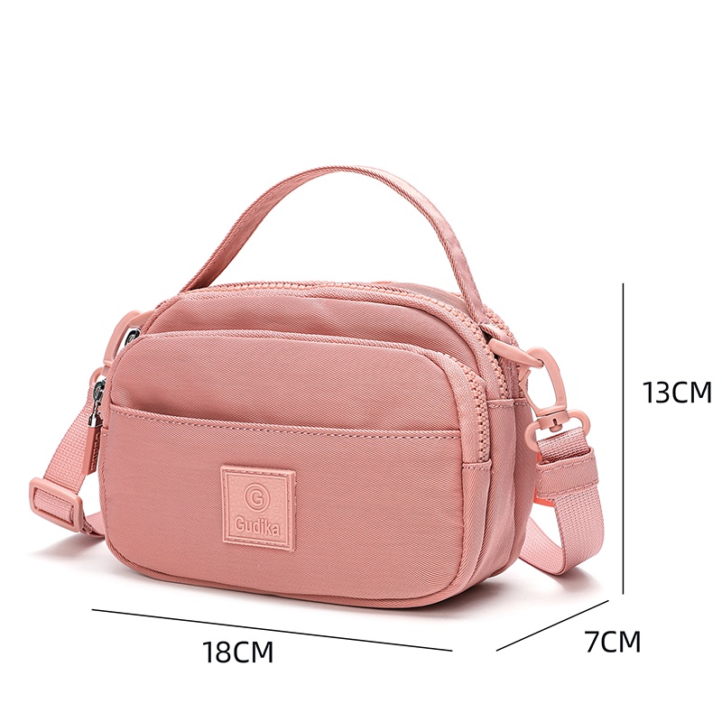 Túi Đeo Chéo Bằng Nylon Chống Nước Có Khóa Kéo Phong Cách Hàn Quốc Cho Nữ