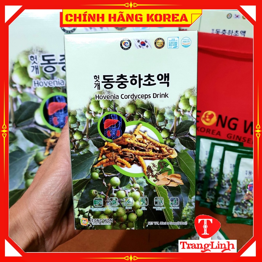 Bổ gan đông trùng hạ thảo Jeong Won thượng hạng, hộp 30 gói - tranglinhkorea