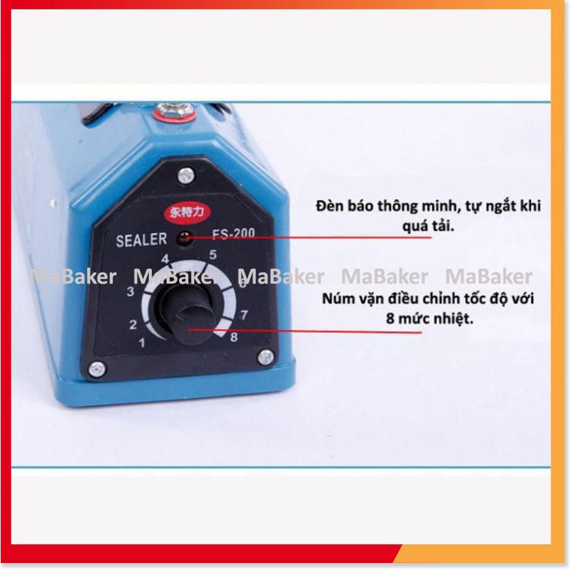 Máy hàn miệng túi cao cấp PFS-200, PFS-300 hàn nhanh, tự ngắt an toàn, đường hàn đẹp, tặng thêm dây hàn - MaBaker