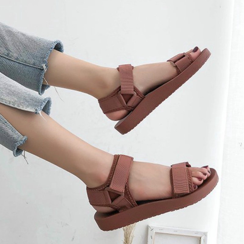 Giày sandal IELGY khóa dán đế bằng thời trang đi biển cho mẹ bầu