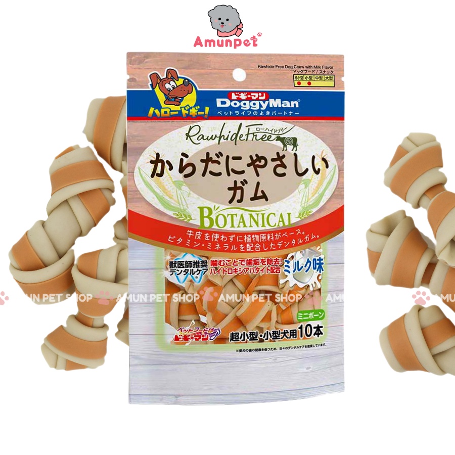 Xương Nơ Hương Sữa DoggyMan Cho Chó Xương Gặm Sạch Răng Cho Chó Thơm Miệng Snack Đồ Ăn Bánh Thưởng Cho Thú Cưng Amun Pet