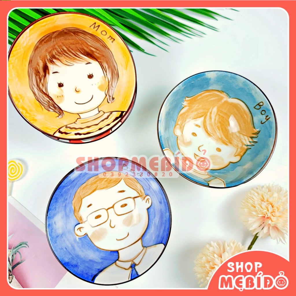 Bát Ăn Dặm Gốm Sứ Bát Ăn Cơm Gia Đình Decor Dễ Thương Cute 350ml Shop Mẹ Bí Đỏ