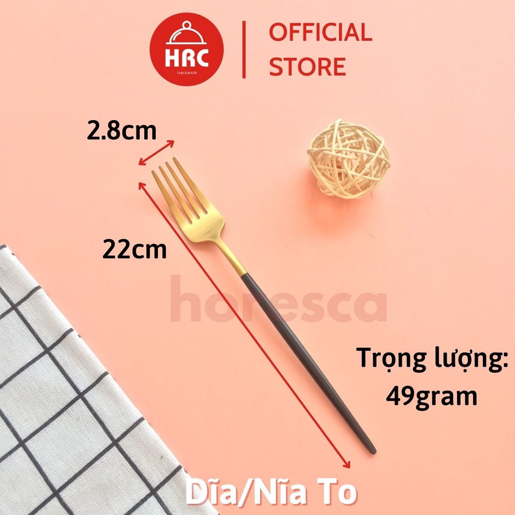 Thìa mạ vàng, nĩa, muỗng, dao ăn INOX 304 cao cấp