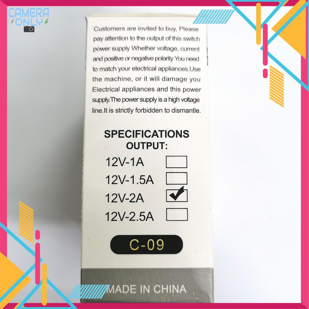 Nguồn rời chống nước 12v-2a, nguồn camera 12v-2a, adapter camera ngoài trời, nguồn tai treo loại tốt