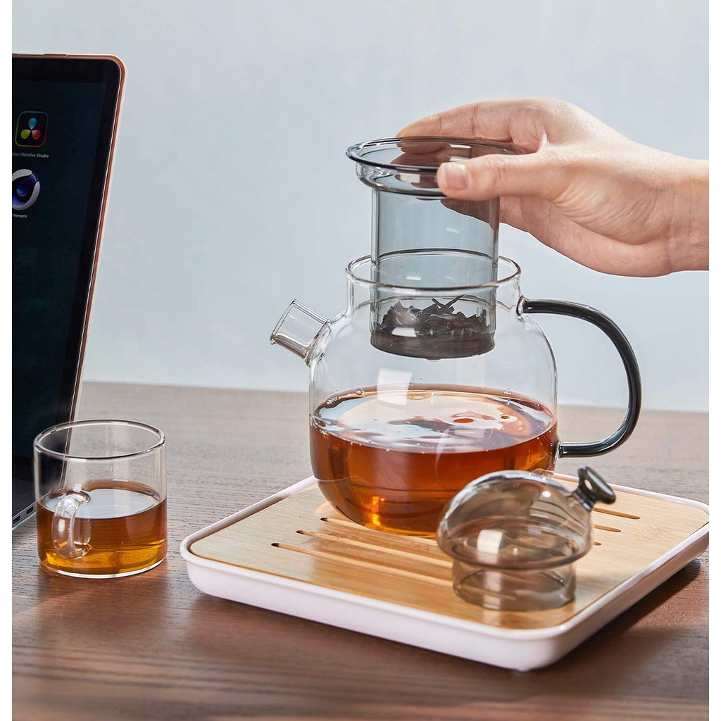 Bình pha trà thủy tinh có lõi lọc 680ml PINZTEA