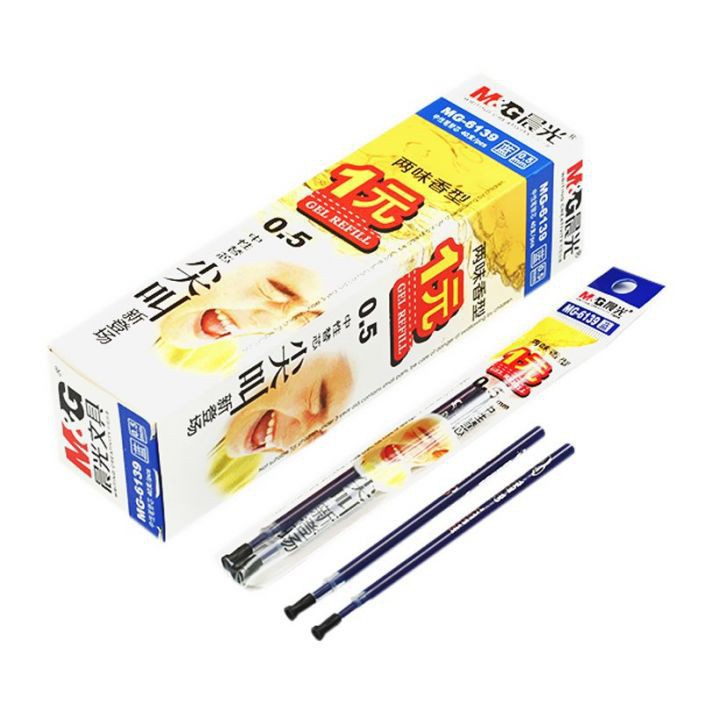5 chiếc ruột bút nước/bút gel ko gai tắc mực 0.5mm MG6139