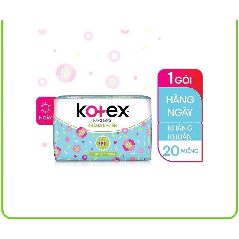 Băng vệ sinh Kotex hàng ngày kháng khuẩn 20 miếng/ gói