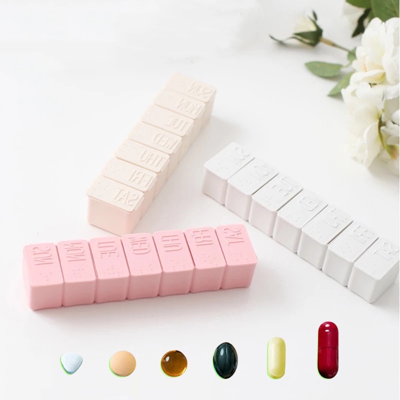 1 Hộp Đựng Thuốc 7 Ngăn Mini Chống Bụi