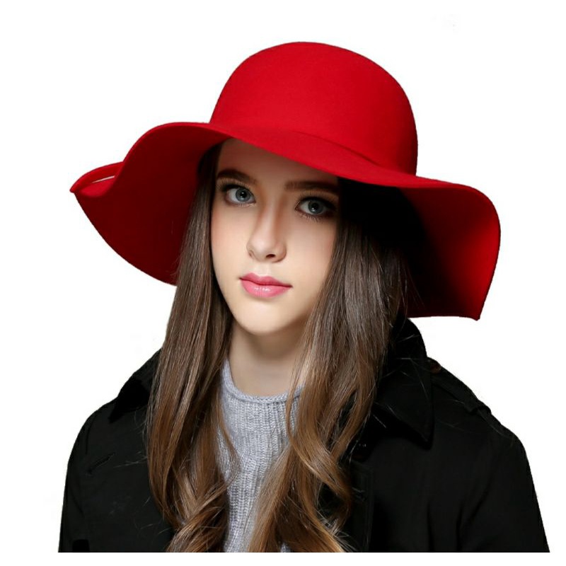 Nón mũ rộng vành nữ đẹp nỉ fedora Lh 0917399527