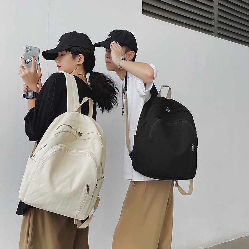 Ba lô đi học PRETTYZYS sức chứa lớn phong cách Hàn Quốc thời trang 2021