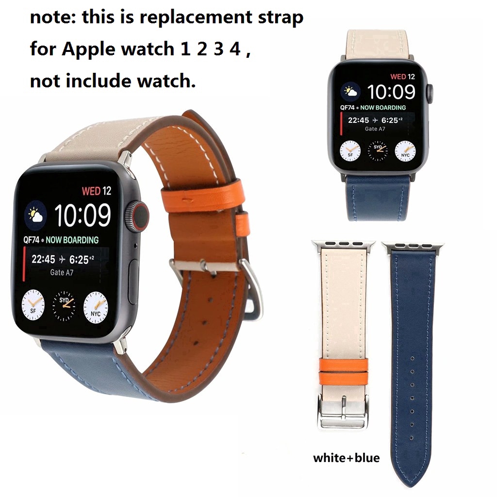 【Apple Watch Strap】Dây đeo bằng da giả cho đồng hồ thông minh Apple Watch Series 6 / se / 5/ 4 / 3 / 2 / 1 38mm / 42mm 40mm 44mm