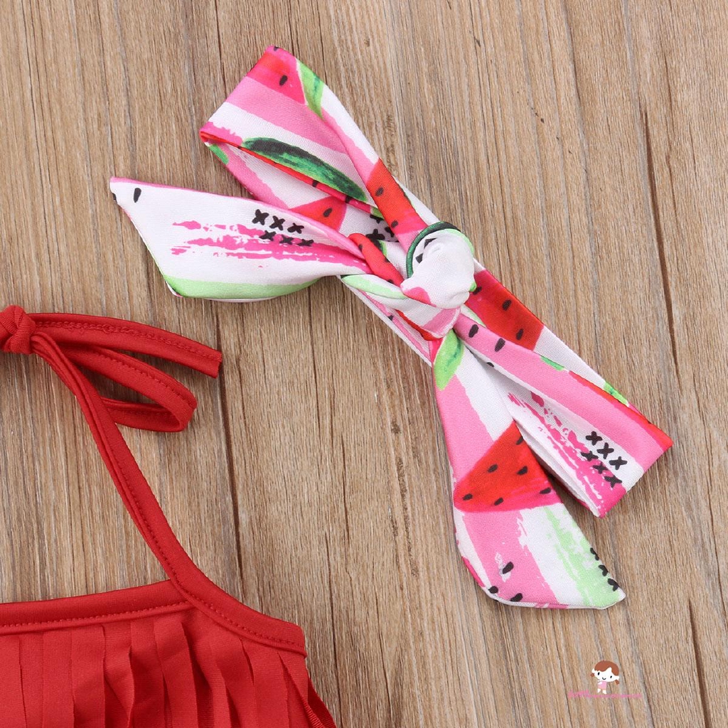 ❤XZQ-Summer Newborn Baby Girl Tassel Bikini Suit Swimwear Fruits Outfits Set Clothes