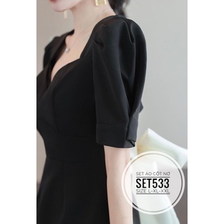 Bigsize Set áo cột nơ SET533