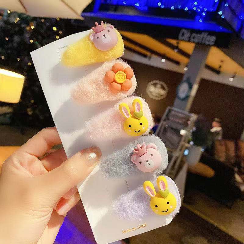 Bộ kẹp tóc hoạt hình thời trang Hàn Quốc xinh xắn cho bé
