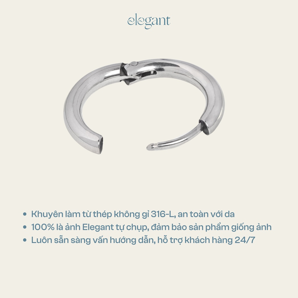 Khuyên tai vòng dày trơn MINIMAL HOOP cho nam và nữ Elegant