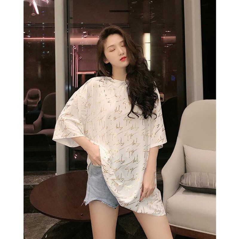 Loose-Fitting European Large VersionTT-shirt ShinybmThe Wind Is Most Ultra-ATop Women's Short-Sleeve ins- bfMid-LengthTT-shirt Tide Brand