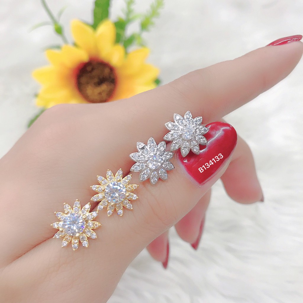 Bông tai nữ đính đá trắng UHA , chuôi cài chắc chắn, kiểu dáng hiện đại, thu hút, sang trọng