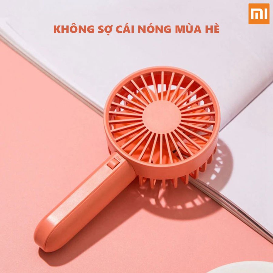 Quạt cầm tay xiaomi mini VH pin 2000mah tặng kèm dock để bàn chỉnh các góc màu ghi